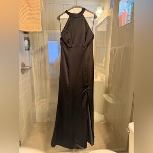 Amsale Black Halter Gown